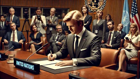 A man signing a doc for withdrawing from Paris Agreement